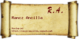 Rancz Ancilla névjegykártya